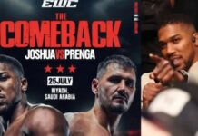 Anthony Joshua returns to fight Kristian Prenga months after car crash